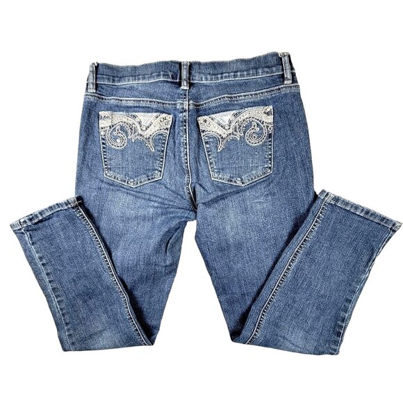 White House Black Market Womens Crop Jeans Back Bling Pockets size 2  JH1193 - Picture 1 of 4